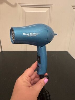 BaByliss Pro Nano Titanium Mini Travel Hair Blow Dryer Blue